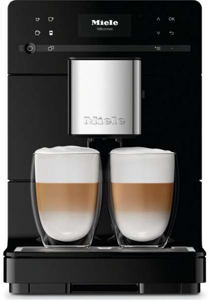 Miele CM 5310 Silence Obsidianschwarz Stand-Kaffeevollautomat mit OneTouch for Two-Zubereitung für höchsten Kaffeegenuss.